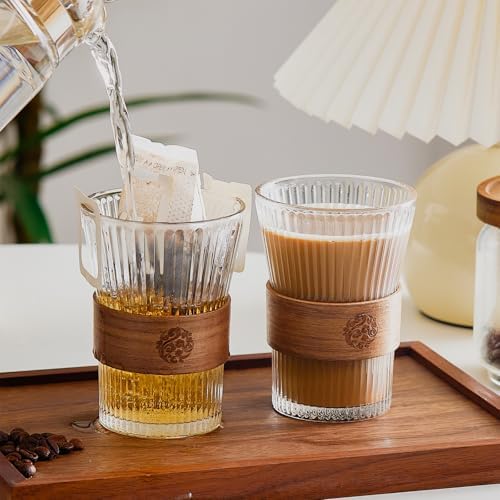 6 Pcs Espresso Coffee Tea Cups with Heat Insulation Wooden Ring 9 Oz - Image 6