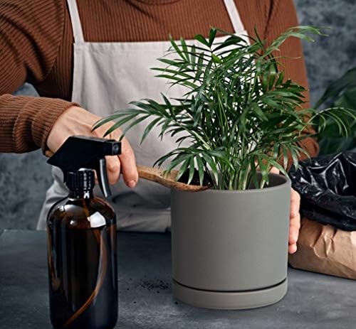 D'vine Dev 6 Inch Ceramic Planter Pot, Grey, 94-O-C-3 - Image 6