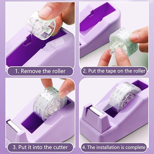 Purple Office Supplies - Purple Desk Accessories: Stapler, Staple Remover, Tape and Pen Holders, Ballpoint Pens, Scissors, Binder Clips, 1000 Staples, Phone and Ruler, Transparent Glue, Notes - Image 4