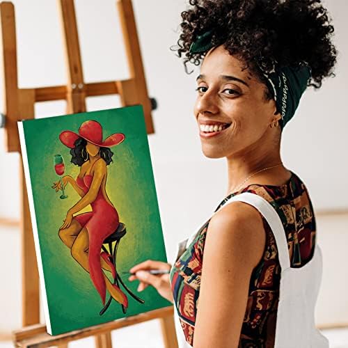 Nuberlic Pre Drawn Canvas for Painting for Adults Elegant Lady 8x10 inches - Image 3