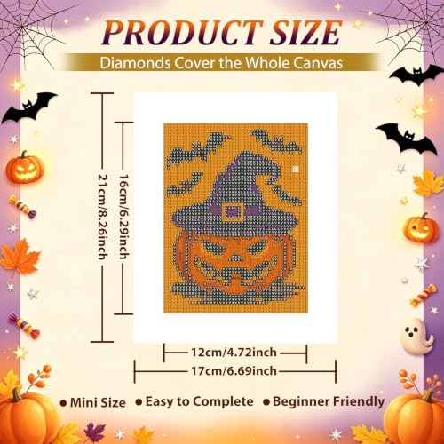 6 Pcs Small Diamond Art Kits Halloween Ghost Diamond Art Kits for Adults - Image 3