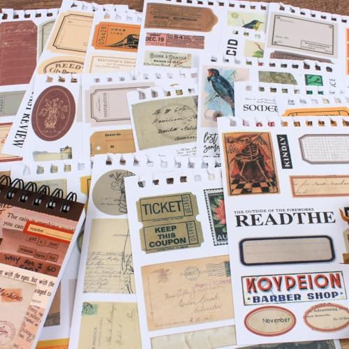 532PCS Vintage Stickers for Scrapbooking, 50 Sheets Precut Washi Stickers Book for Journaling, Scrap Book Ephemera for Junk Journal Supplies, Scrapbooking, Bujo, Collage, Crafts Arts - Image 5
