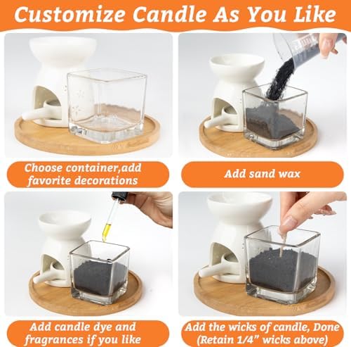 Sukh 15oz Sand Candles with Wicks - Colored Candle Sand Refillable Wax - Image 3