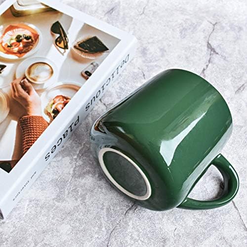 Bosmarlin Large Glossy Ceramic Coffee Mug, Tea Cup for Office and Home, 18 oz, Suitable for Dishwasher and Microwave, 1 Pack (Dark Green) - Image 6