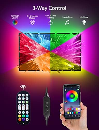 MATICOD LED Lights for TV Led Backlight, 9.84ft RGB Led Strip Lights USB TV Lights Behind 32-43in, APP Remote Control Music Sync TV Led Light for Bedroom Gaming Home Décor - Image 2