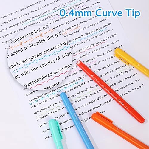 AECHY Dual Tip Curve Highlighter Pens, 10 Patterns, 12 Colors, 12 Pack - Image 3