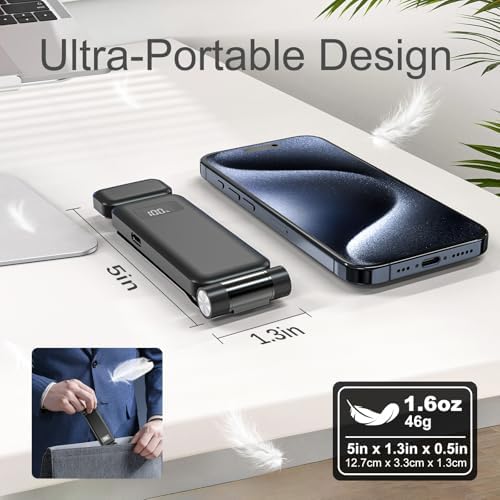 KTEBO Rechargeable Book Light with Clip & Battery Indicator, 9 Luminescence Modes, USB-C Portable 1.6 oz Ultralight Lamp for Night Reading in Bed, Readers - Black - Image 4