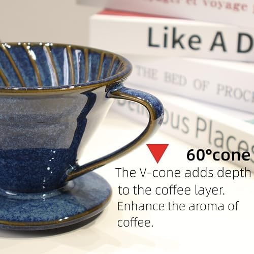 Pour Over Coffee Maker Ceramic Coffee Dripper with 50 Pack Filter - Image 4