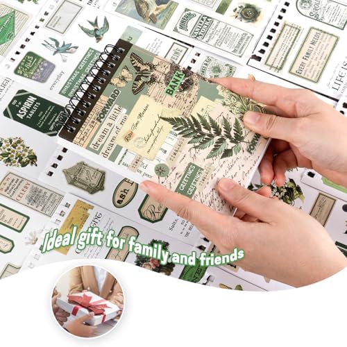 476PCS Vintage Washi Sticker Book & Botanical Journaling Stickers - Image 6