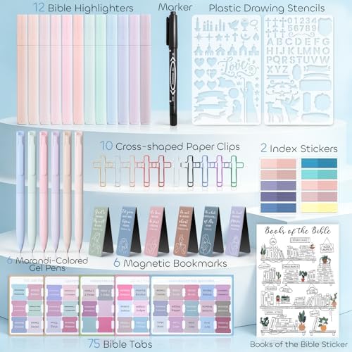 XKDOUS Bible Study Supplies, Bible Journaling Kit with Highlighters，Morandi - Image 7