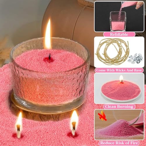 Sukh 15oz Sand Candles with Wicks - Colored Candle Sand Refillable Wax - Image 4