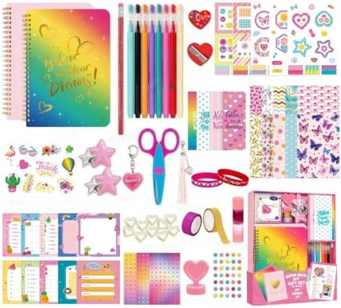 Journal Kit with Notebook Washi Tape Stickers,DIY Scrapbook Supplies Set (Muticolor A) by Unknown