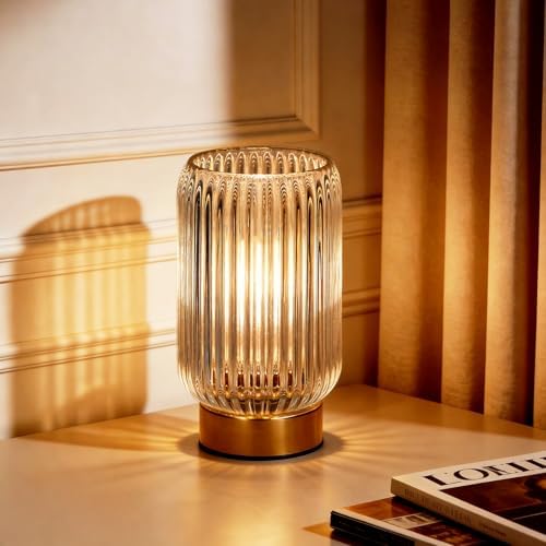 MJ PREMIER Battery Operated Lamp, Small Cordless Lamp with Timer, Clear by MJPREMIER