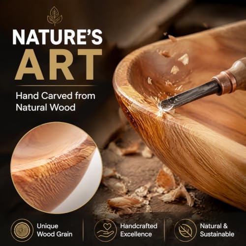 ZENFUN Natural Wood Fruit Bowl 7.8-9.5 Inch, Unique Root Dish Bowl, Fruit Snack Dish for Sandwich Bread Serving, Handmade Serving Bowl for Candy, Vintage Ring Dish, Serving Appetizer Display - Image 5