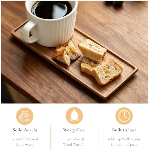 Vandroop Mini Wooden Serving Platter, Small Wood Serving Tray 9.8 x 4.6 in - Image 6