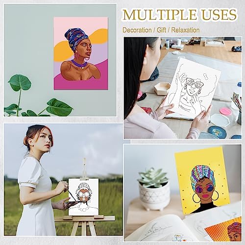Ctosree 12 Pcs Pre Drawn Canvas for Painting,Women,8 x 10 Inch - Image 6