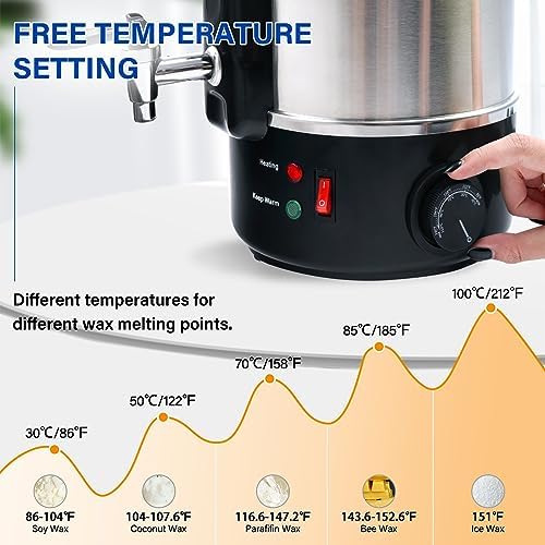 TCFUNDY Candle Making Wax Melting Pot 8L Electric Non-Stick DIY Wax Melter - Image 6