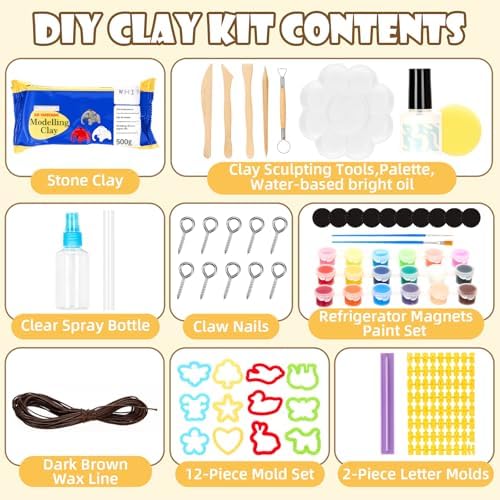 Air Dry Clay for Adults & Beginners, DIY Pottery Kit with Clay-Tools-Kit - Image 2