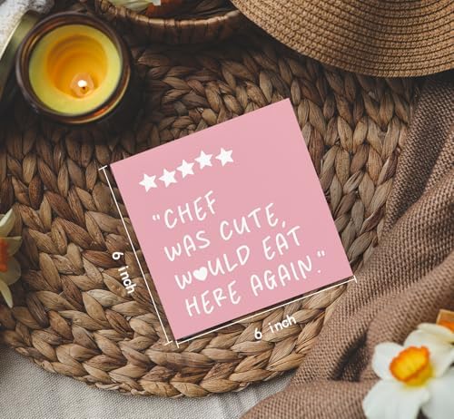 Pink Kitchen Accessories - Chef Was Cute Would Eat Here Again Sign Pink,Cute Preppy Kitchen Decor Wood Sign Home Decor For Girly Dining Room Restaurant, 6x6 Inch - Image 4