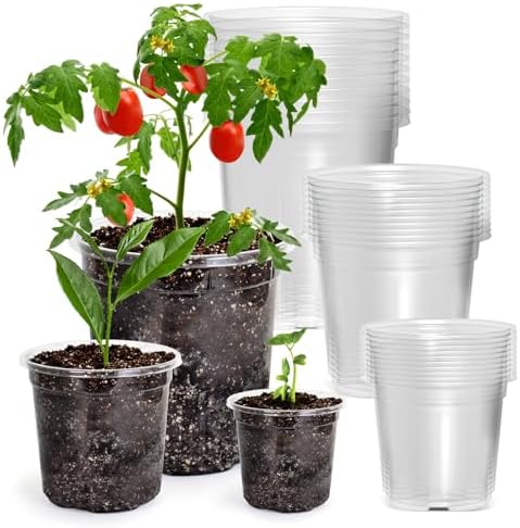 Bluepro Clear Nursery Pots with Drainage Holes, 4/5/7 Inch, 30-Pack by Bluepro