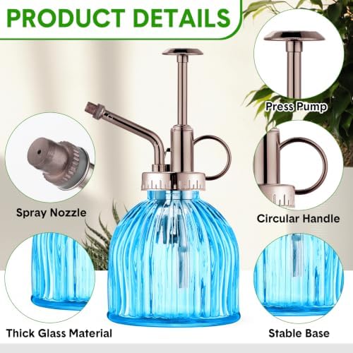 Maxdot 12Pcs Glass Plant Mister Spray Bottle 220ml, Copper Sprayer - Image 4