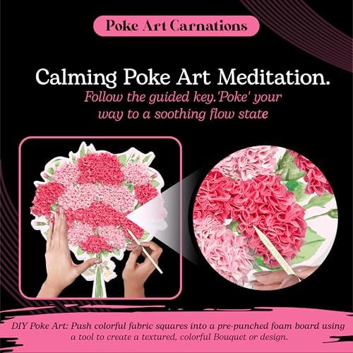 Unwynd Poke Art Carnations Flower Bouquet Kit for Adults, Women and Teens - Image 4
