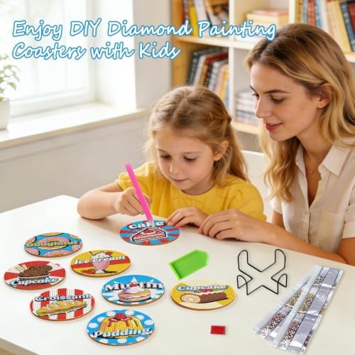 Leatrice Small Diamond Art Coasters Set Diamond Painting Kits for Adults - Image 4