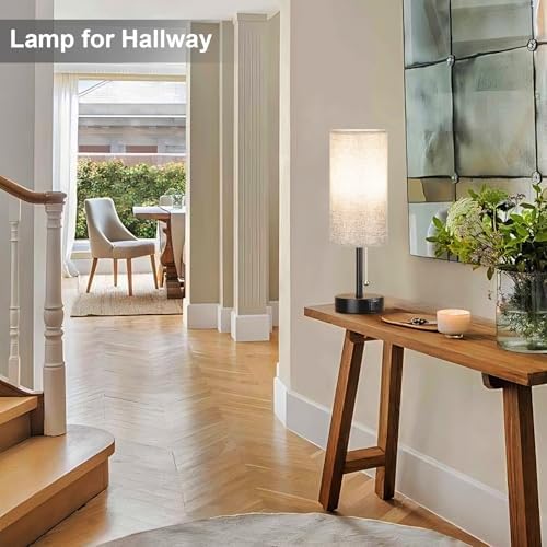 Grey Bedside Lamp for Bedroom Nightstand - Small Table Lamp Set of 2 - Image 3