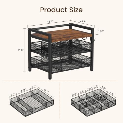 Giikin Tea Bag Organizer, Tea Organizers and Storage with 2 Drawers - Image 2