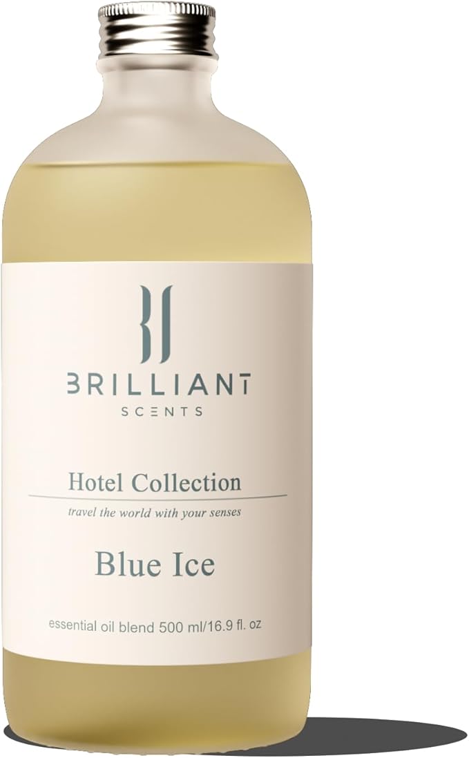 Brilliant Scents Blue Ice Fragrance Oil 500ml - Premium Diffuser Oil for Home, Office, Hotels - Long Lasting, Plant-Based, Meets IFRA Standards, USA-Made - Pomelo, Water Lily, Amber