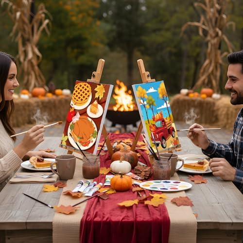 Sherr 12 Pcs Pre Drawn Canvas for Adults,Happy Autumn,8 x 10 Inch - Image 5