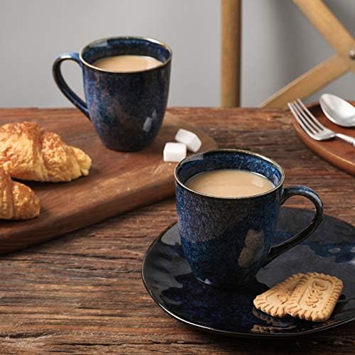vicrays Coffee Mug Set, 12 Ounce, Set of 6, Ceramic Mug for Men, Women, Unique Glazed Mugs with Handle for Coffee, Tea, Milk, Cocoa, Cereal(blue) - Image 5