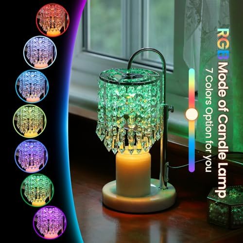 Candle Warmer Lamp with Timer Dimmer and 3 Bulbs, Lamp Candle Warmer with Marble Base,Wax Melt Warmer for Jar Candles, Birthday Gifts for Women Mom, House Warming Gifts New Home Decor - Image 5