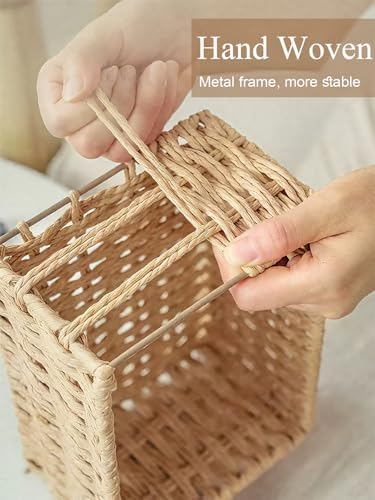 Amaredom Floral Wicker Baskets, Handwoven Multi-size 3-Pack Storage Baskets - Image 5