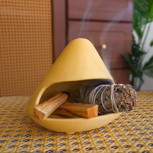 MOUGIGI Unique Zongzi Shaped Clay Smudge Bowl, Palo Santo Holder for Sage - Image 3