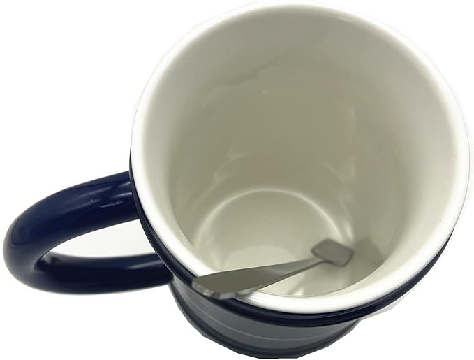 Coffee Mug Cups Ceramic Tea Cup Fire Extinguisher Shaped Handmade Cute Mugs With Lid Spoon Handle Office Home Hot Ice Chocolate Milk Mugs Gifts Microwave Dishwasher Safe Travel Mugs (Blue)
