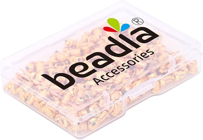 18K Gold Plated Bullet Earring Backstops 5x5mm 200pcs for Replacement DIY Jewelry Making Findings