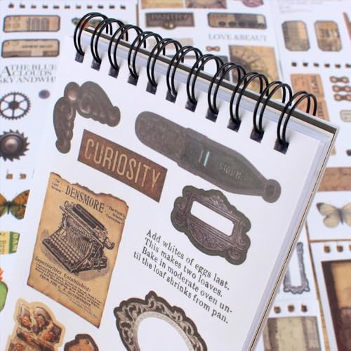 50 Sheets Precut Dark Academia Washi Stickers Book for Journaling, 604PCS Vintage Scrapbook Stickers, Ephemera for Junk Journal Supplies, Scrapbooking, Bujo, Collage, Adults Crafts Arts - Image 6