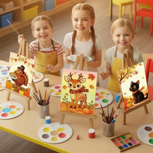 Louise Maelys 12 Pack 5x7 Inch Fall Pre Drawn Canvas to Paint for Kids Art - Image 2