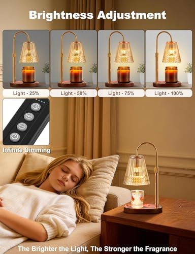 Candle Warmer Lamp for Jar Candles, Dimmable Wax Warmer with Timer & Adjustable Height, Flameless Scented Candle Heater, Birthday Gifts for Mom Women, Housewarming New Home Decor (2 Pack) - Image 3