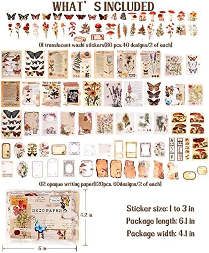 EWPJDK 200 PCS Vintage Scrapbook Supplies for Junk Journal - Image 2