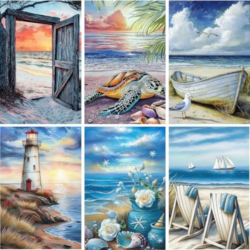 DOZEEZOP 6-Pack Diamond Art Kit for Adults, 5D Diamond Painting 12x16 Inch by DOZEEZOP