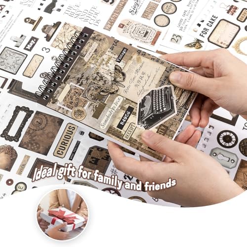 595Pcs Vintage Washi Stickers for Junk Journaling - Image 6