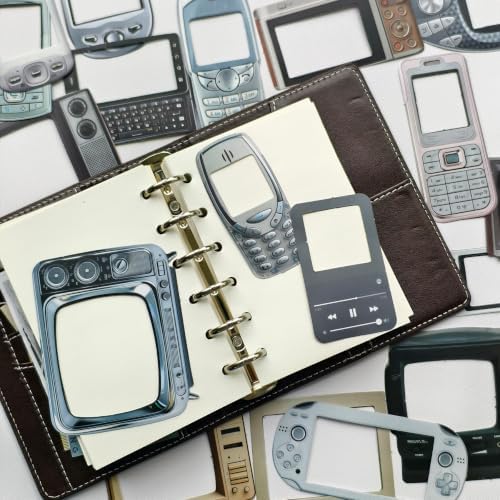100 Pcs Y2K Retro Tech Stickers with DIY Blank Screens - Vintage Electronics Decals for Scrapbooking, Bullet Journaling, Laptops & Phone Cases - Image 7