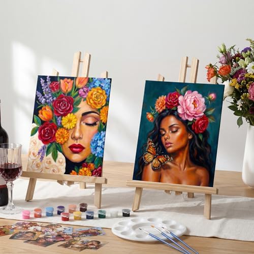 Ctosree 12 Pcs Pre Drawn Canvas for Painting,Floral Portraits,8 x 10 Inch - Image 2