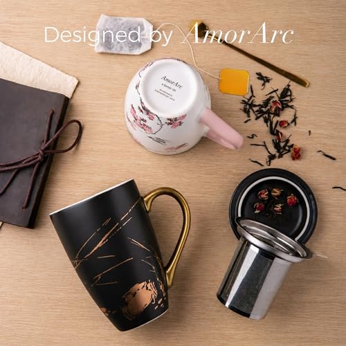 AmorArc Tea Cup With Infuser and Lid, 18oz Loose Leaf Tea Mug With Steeper - Image 3
