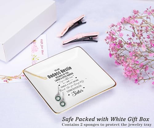 Friendship Gift for Woman Best Friends, Birthday Christmas Gift for Bestie,BFF Unbiological Sis Sister-in-Law,Soul Mate Present-White Elephant Present Exchange-Jewelry Tray Trinket Holder Ring Dish - Image 2