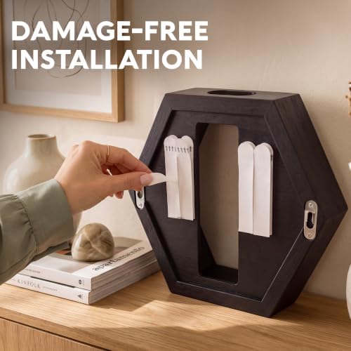 AVERGO Wall Plant Decor (1-Pack), Black Wood Indoor Wall Planter - Image 5