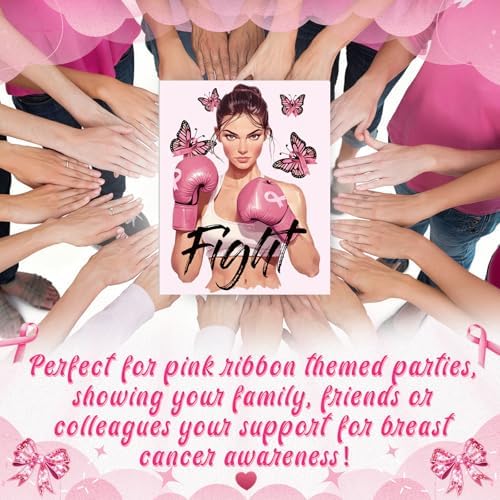 Sherr 140 Pcs 20 Set Pre Drawn Canvas Painting Kit, Breast Cancer Awareness - Image 4