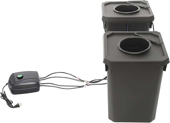 Hydroponics Growing System with Top Drip Kit, 5 Gallon Deep Water Culture Bucket System with 12W Air Pump, Recirculating Drip Garden System for Growing Plants Flowers Vegetables Fruits